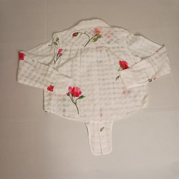 Rails Women’s Kelsey Floral Powder Check Blouse with Front Tie Size S Small - Picture 6 of 16